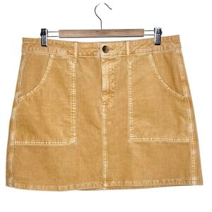 American Eagle Corduroy Mini Skirt Yellow Womens 14 boho Academia Festival